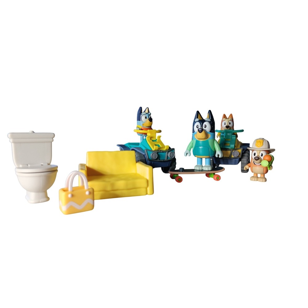 Bluey Figures Play Set Bandit Bingo Bluey Family‎ Toy Lot